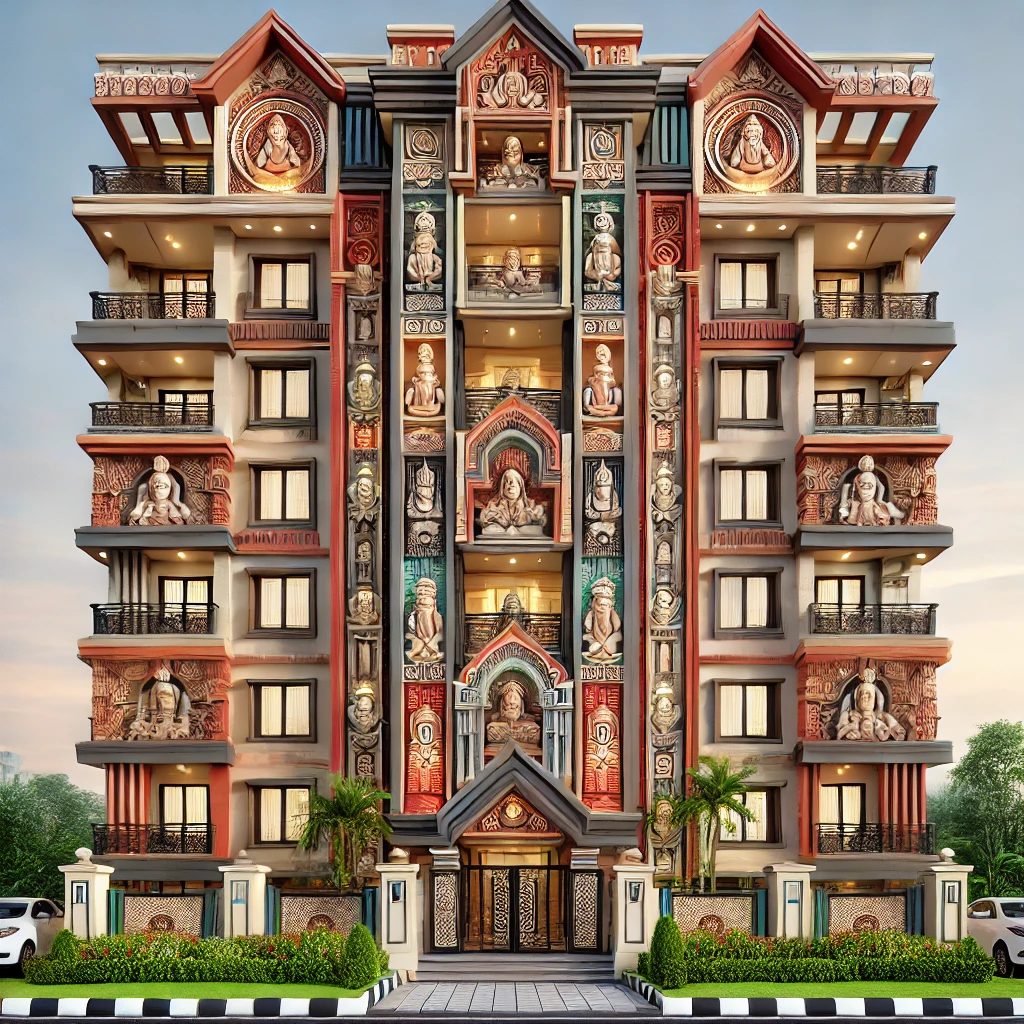 DALL·E 2025 01 12 19.38.12 A front exterior view of a different studio apartment building in Bhubane